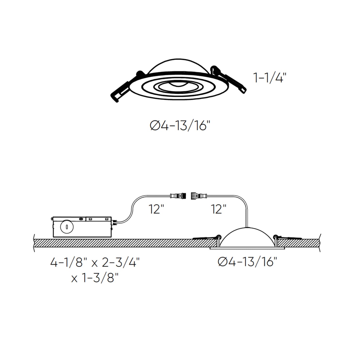 4 Inch Flat Recessed LED Gimbal Light