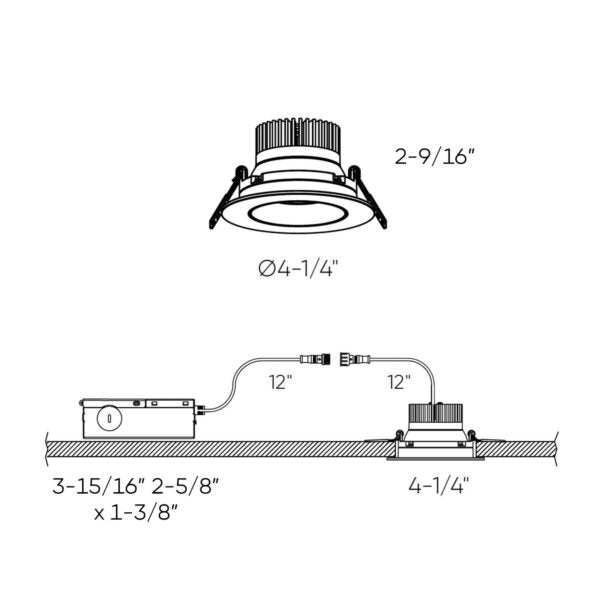 3.5" Gimbal recessed Dim to Warm