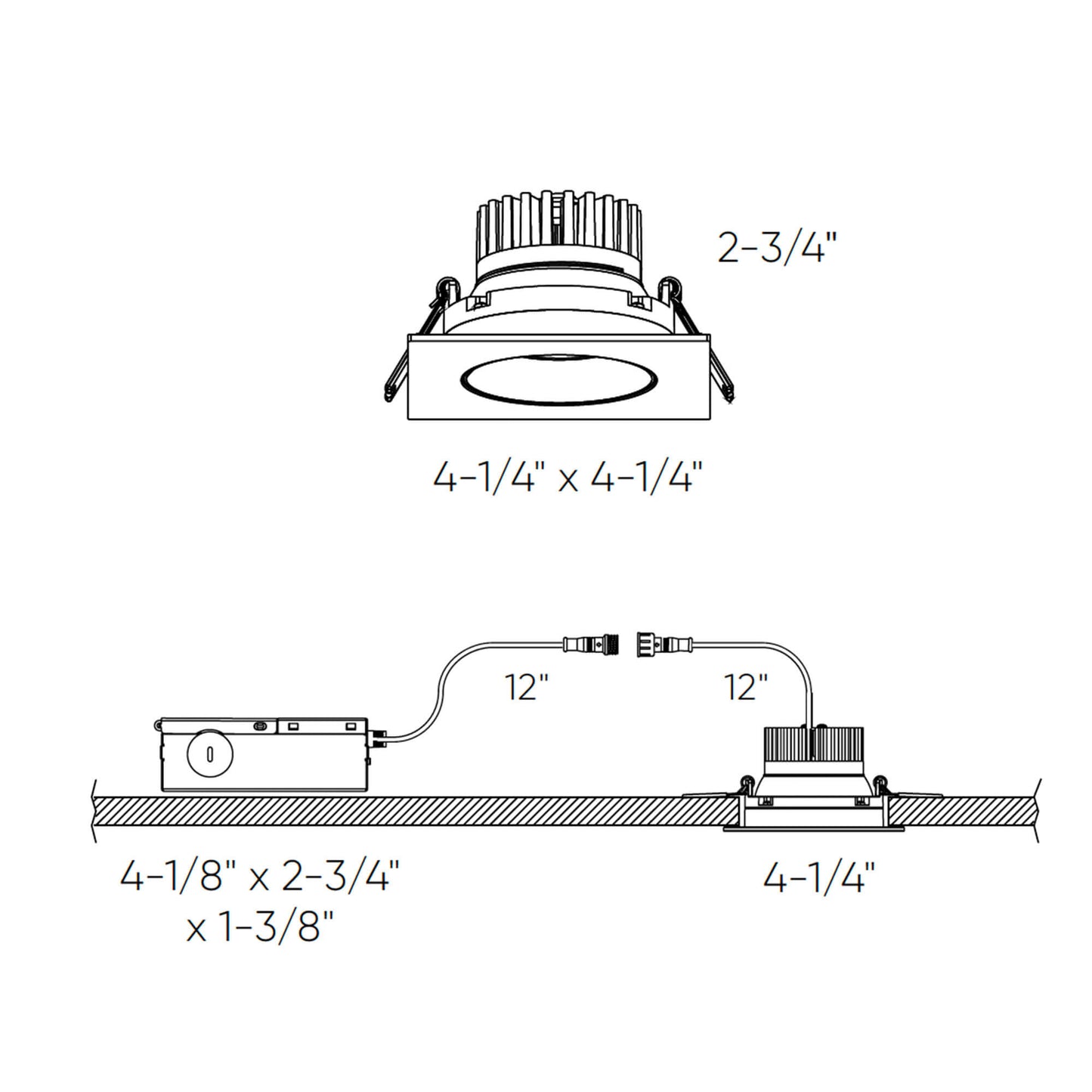 3.5" Gimbal recessed Square 5CCT