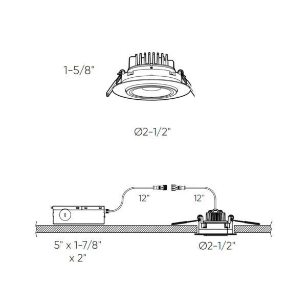 2'' LED Round Gimbal, 5CCT