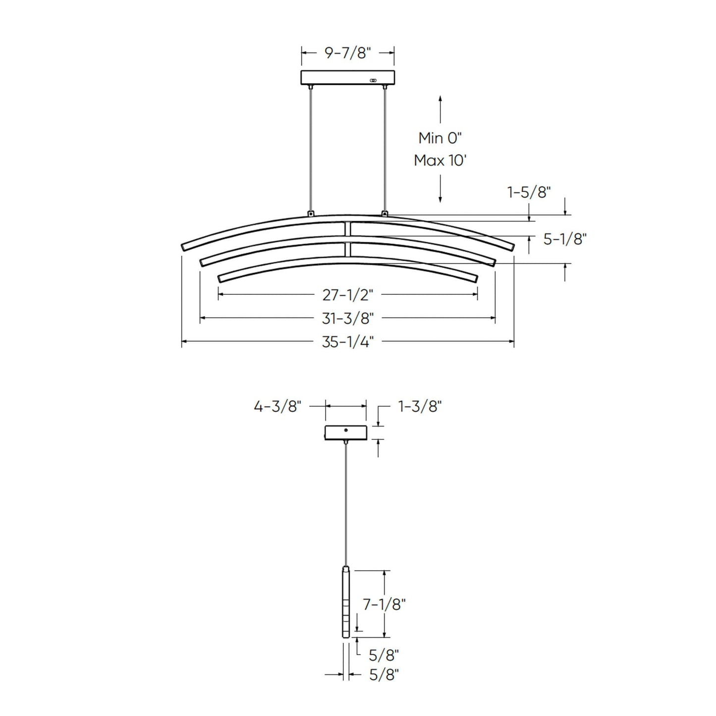 3 Curved Branch Pendant