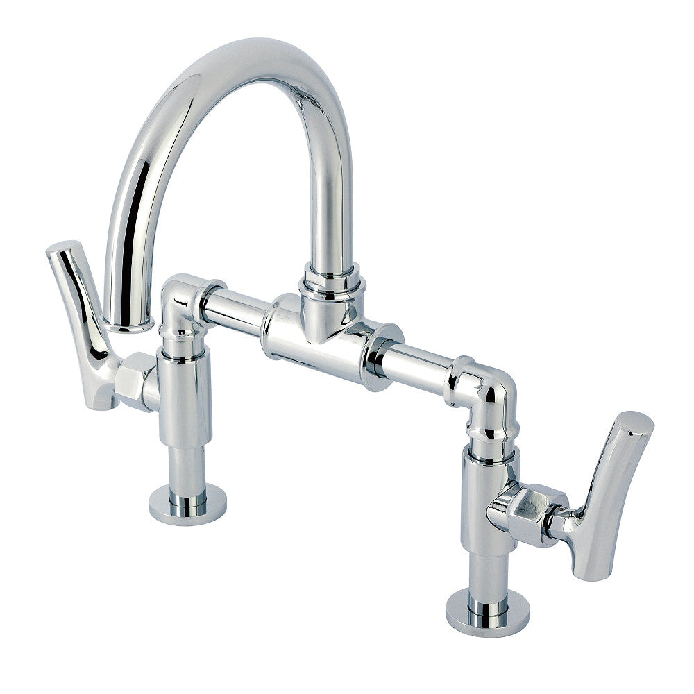 Hallerbos Bridge Bathroom Faucet in Polished Chrome