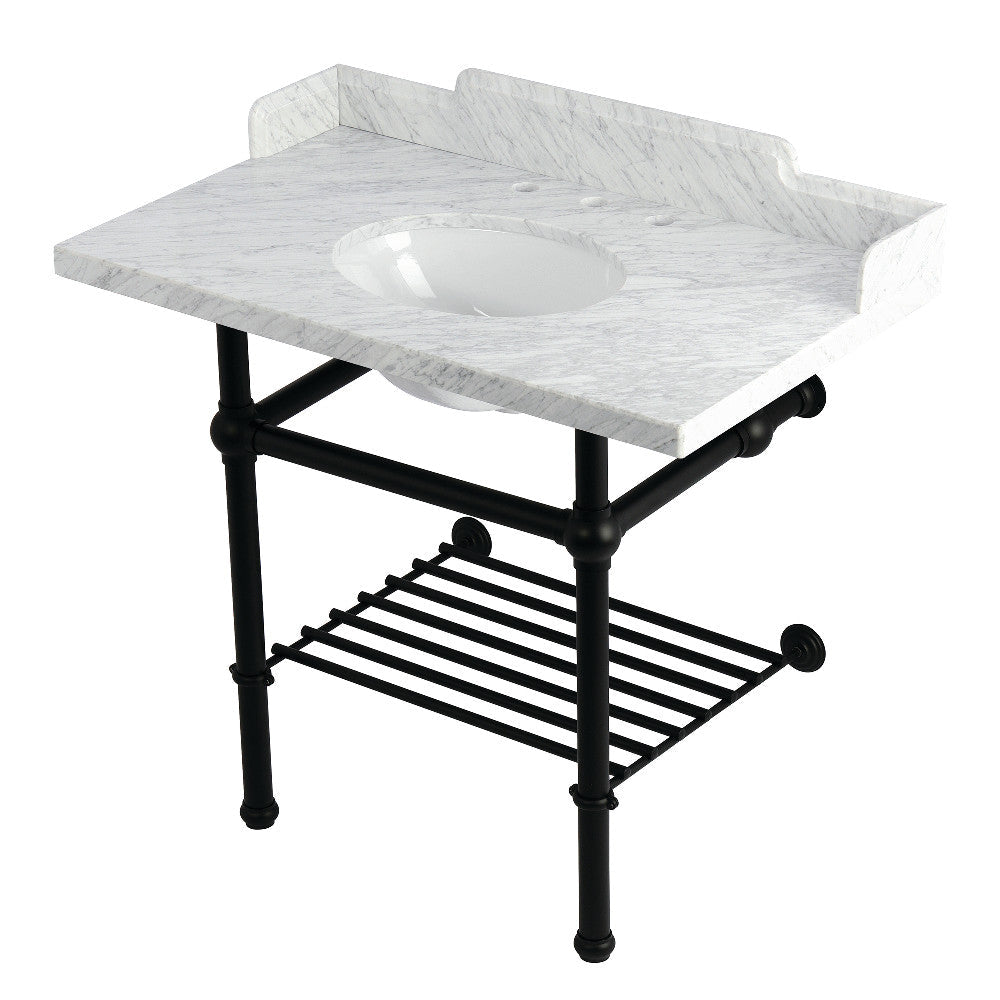 Pemberton 36 Inch Console Sink in Carrara Marble