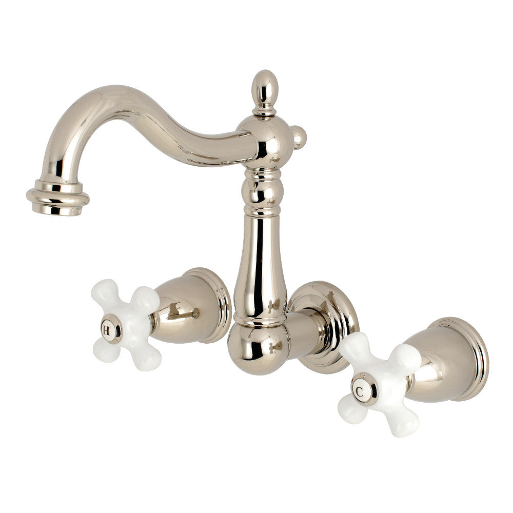 Heritage Wall-Mount Bathroom Faucet in Polished Nickel