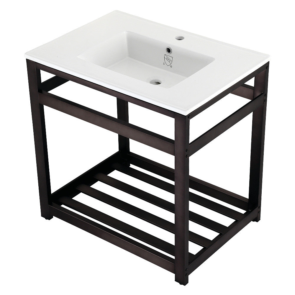 Quadras 31.13 Inch Console Sink in White