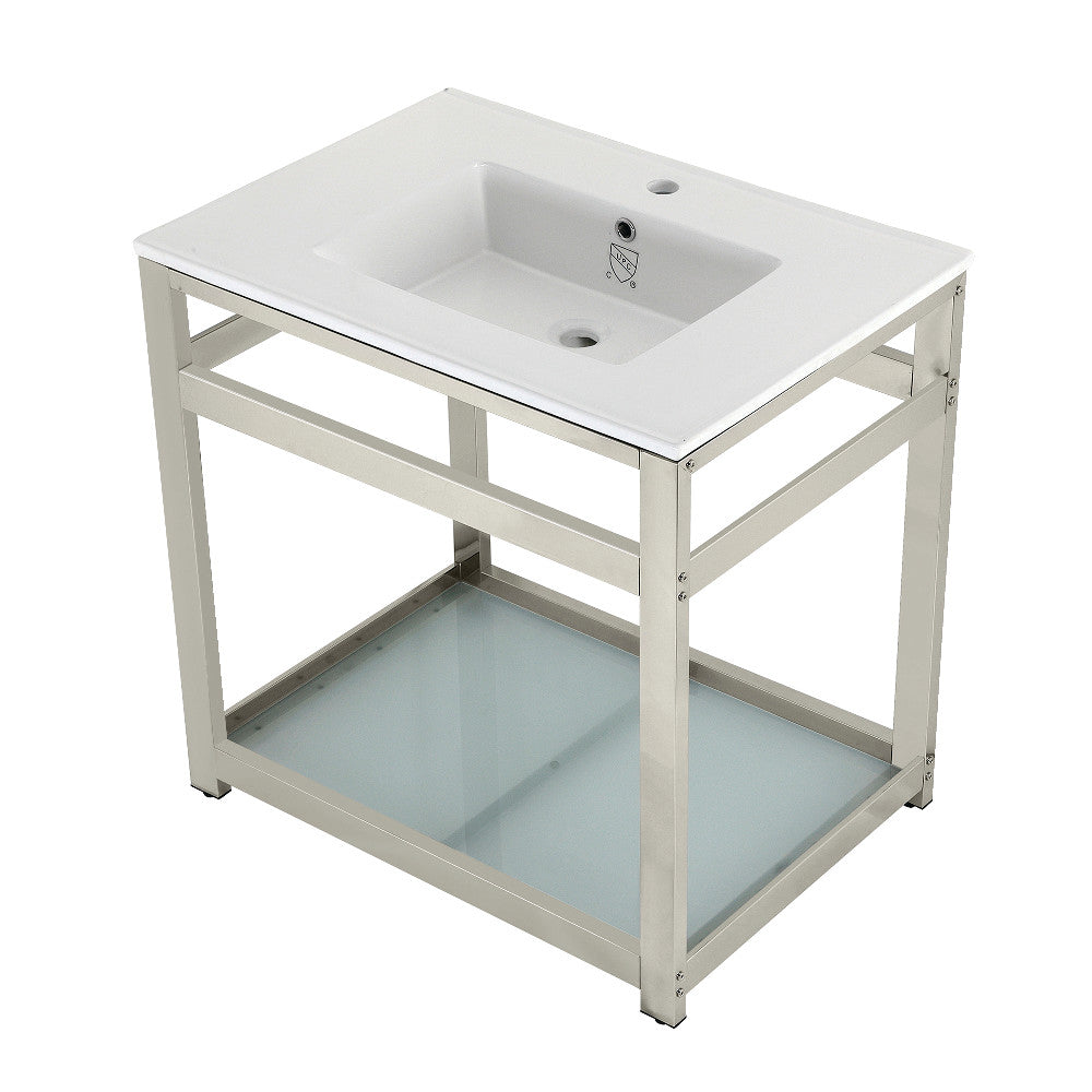 Quadras 31.13 Inch Console Sink in White