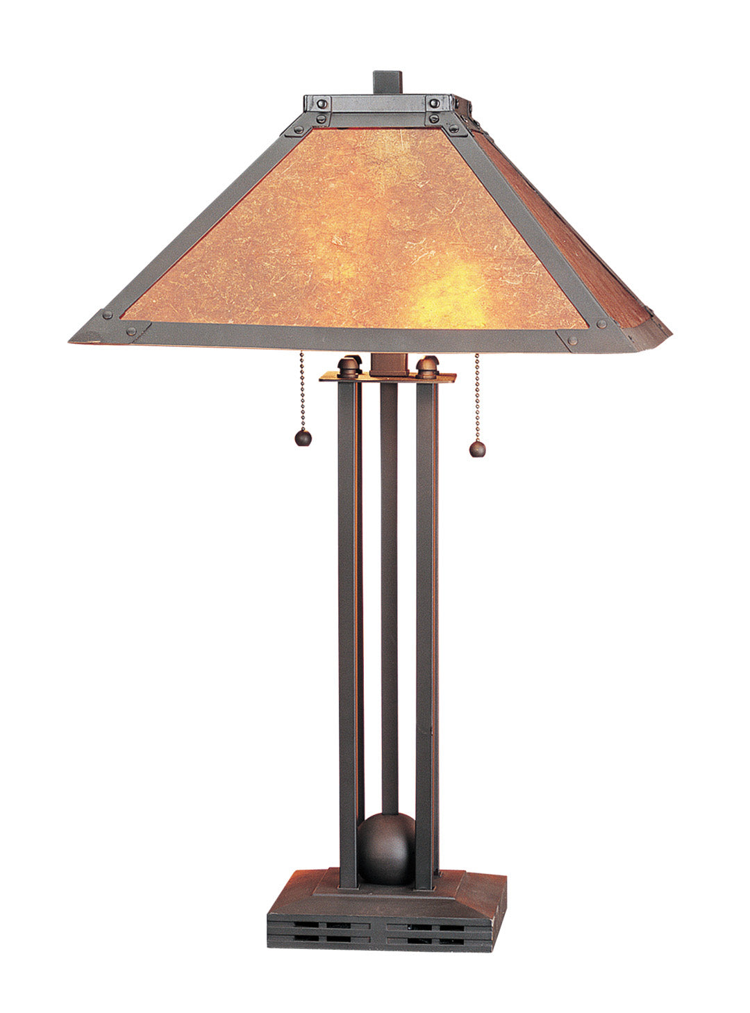 60W X 2 Metal Table Lamp W/Mica Shade