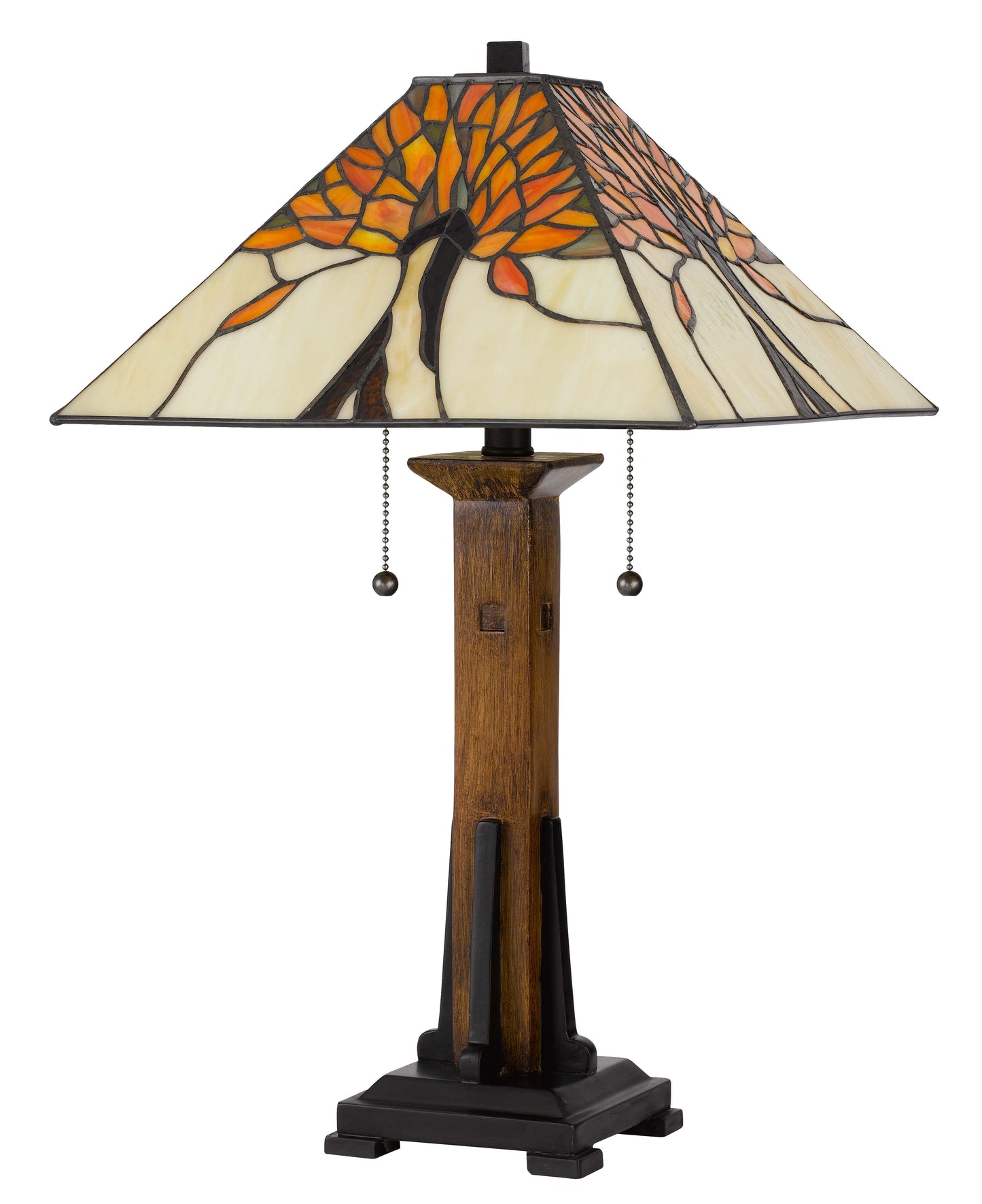 23" Height dark bronze resin lamp with square Tiff