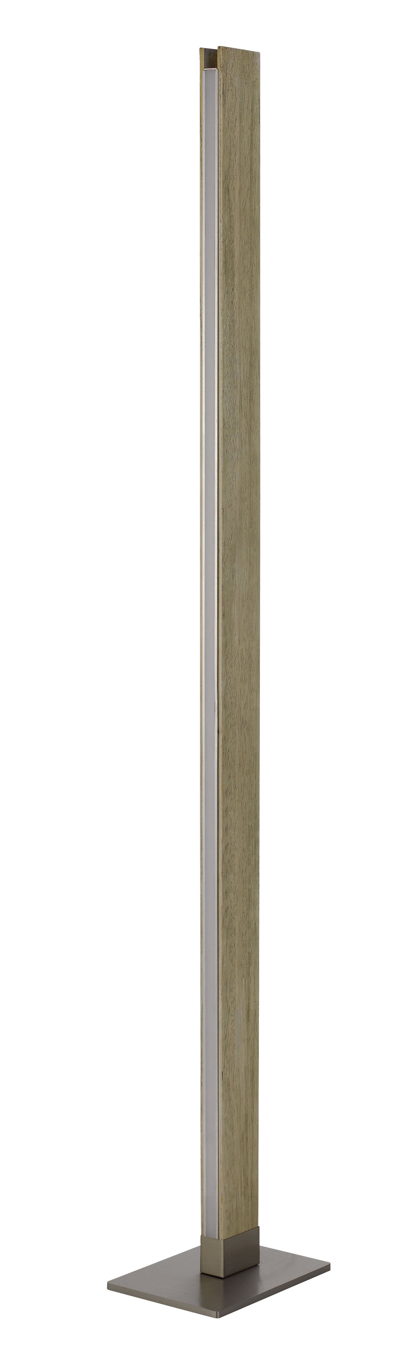 Colmar Integrated Led Rubber Wood Floor Lamp With Dimmer Control. 24W, 2100 Lumen, 3000K.