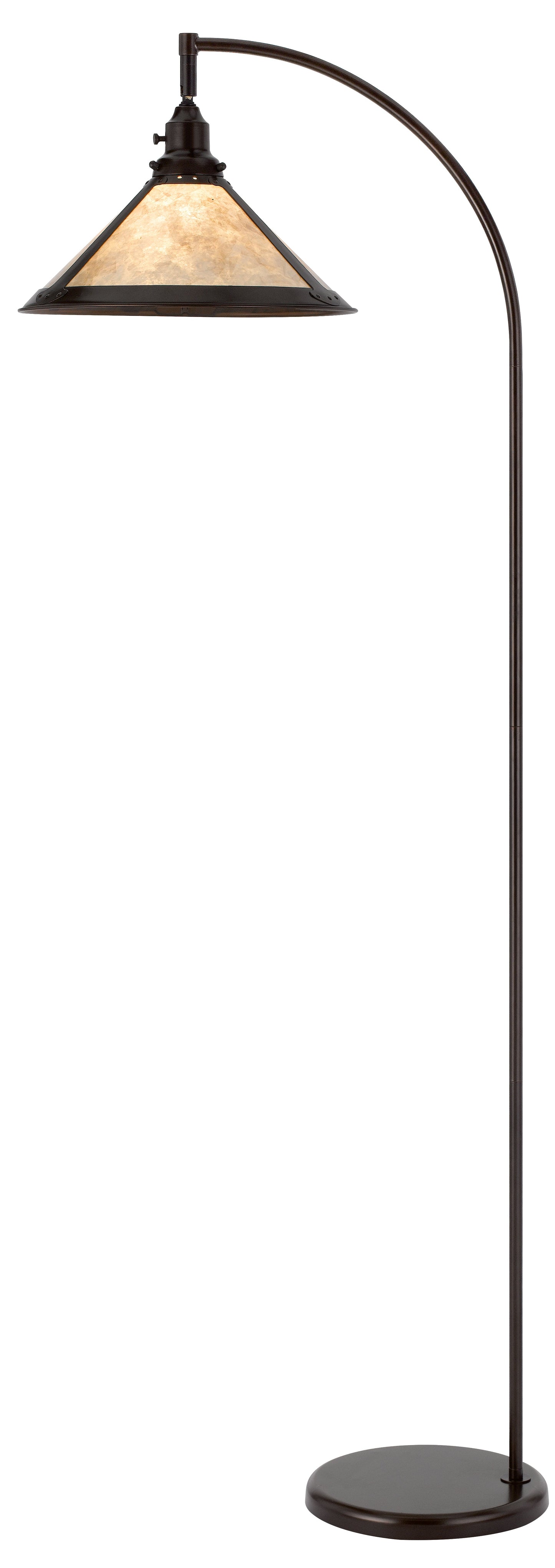 60W downbridge adjustable metal floor lamp with mica shade