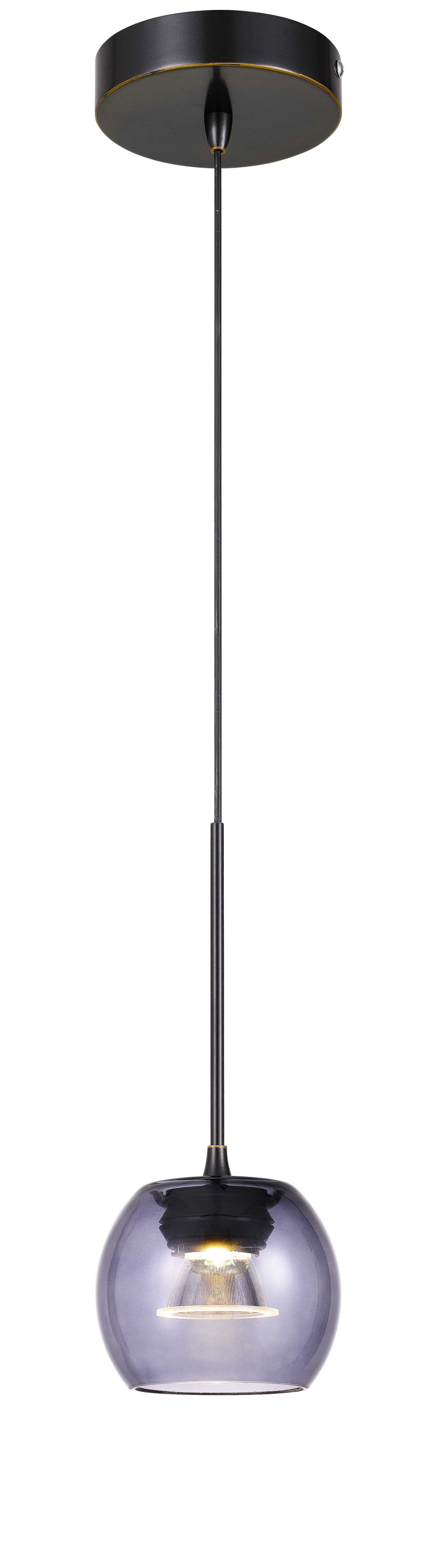 Ithaca Dimmable Led Glass Mini Pendant With Smoked Glass