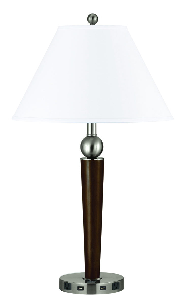 Metal Night Stand Lamp With USB And Power Outlets
