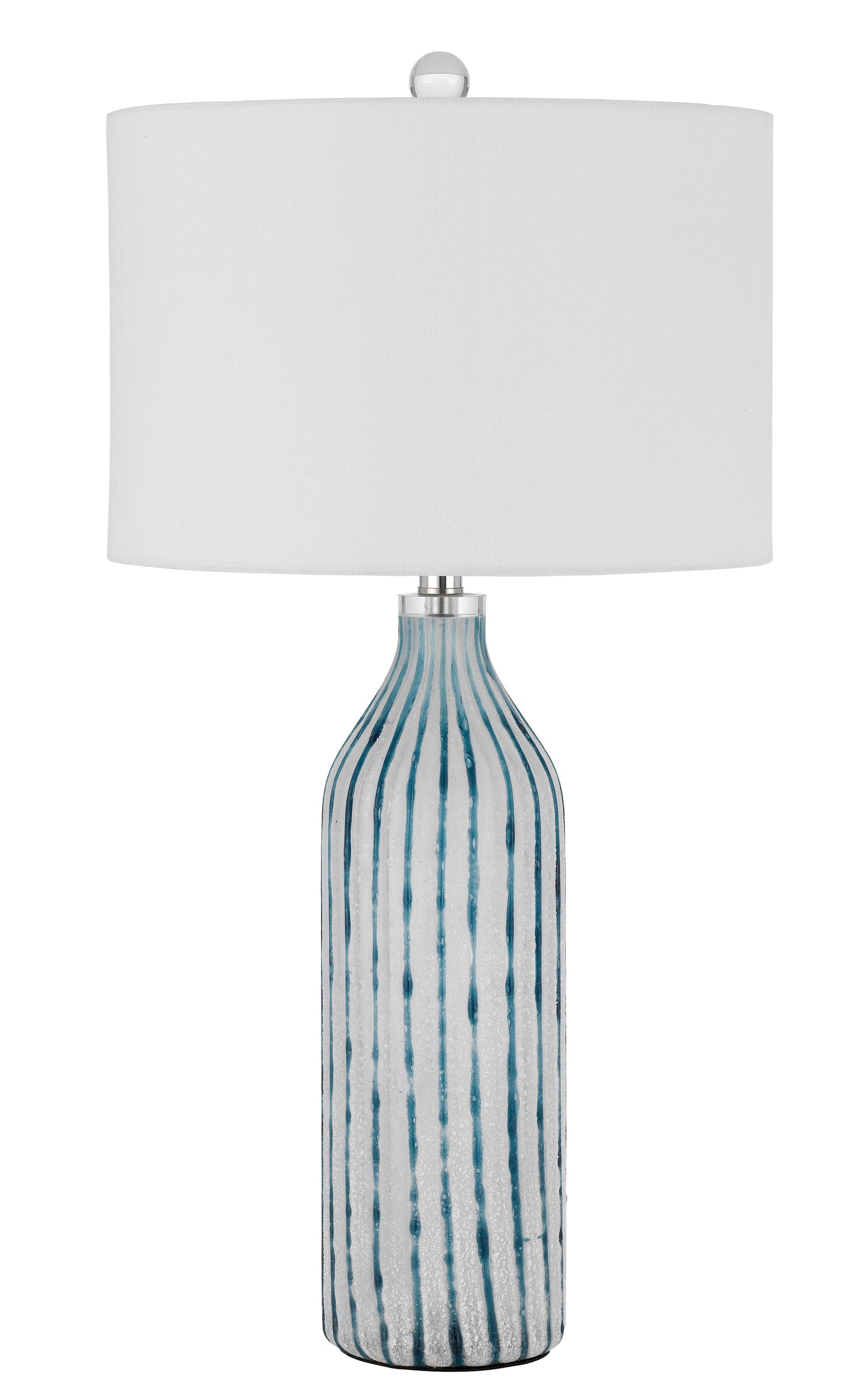 Inveruno Glass Table Lamp With Hardback Drum Shade