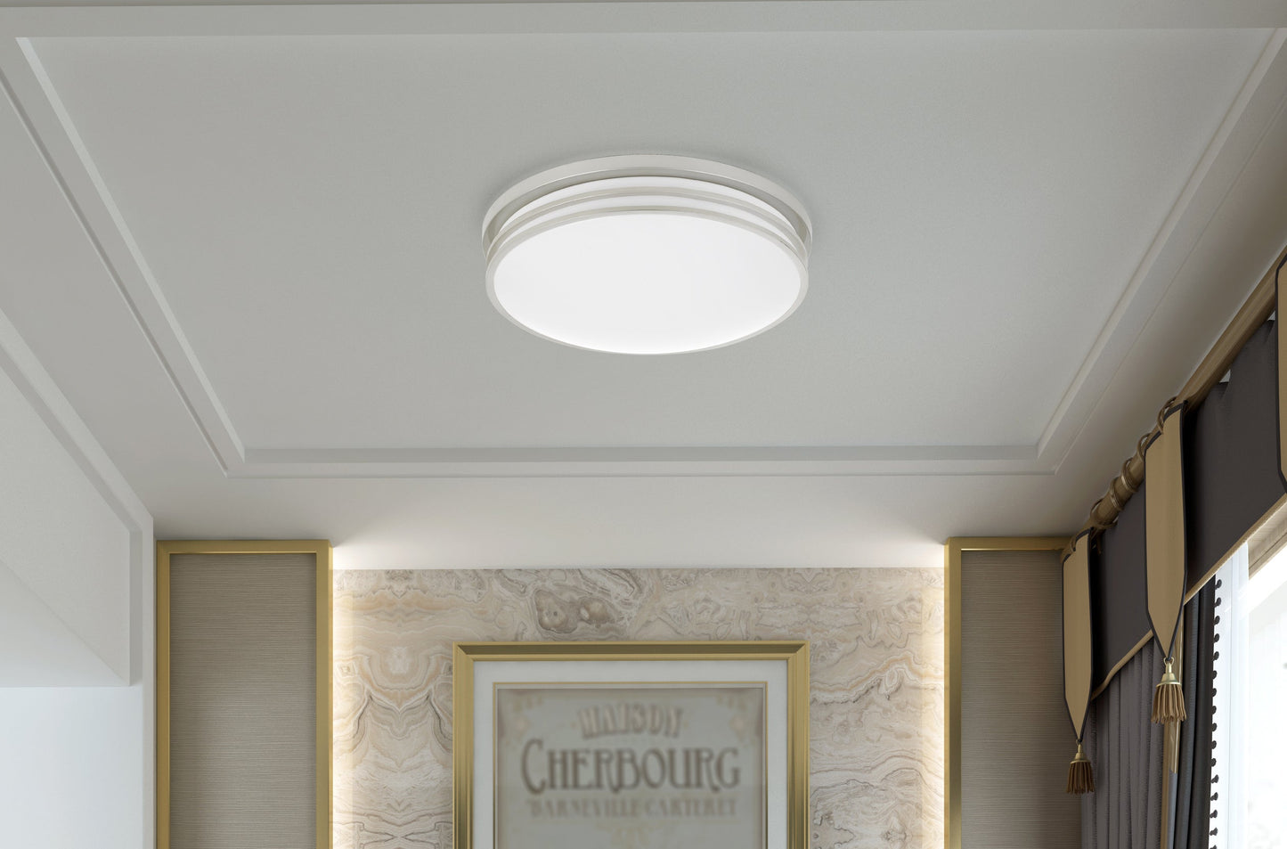 LED Ceiling Acrylic and Metal Fixture in Painted