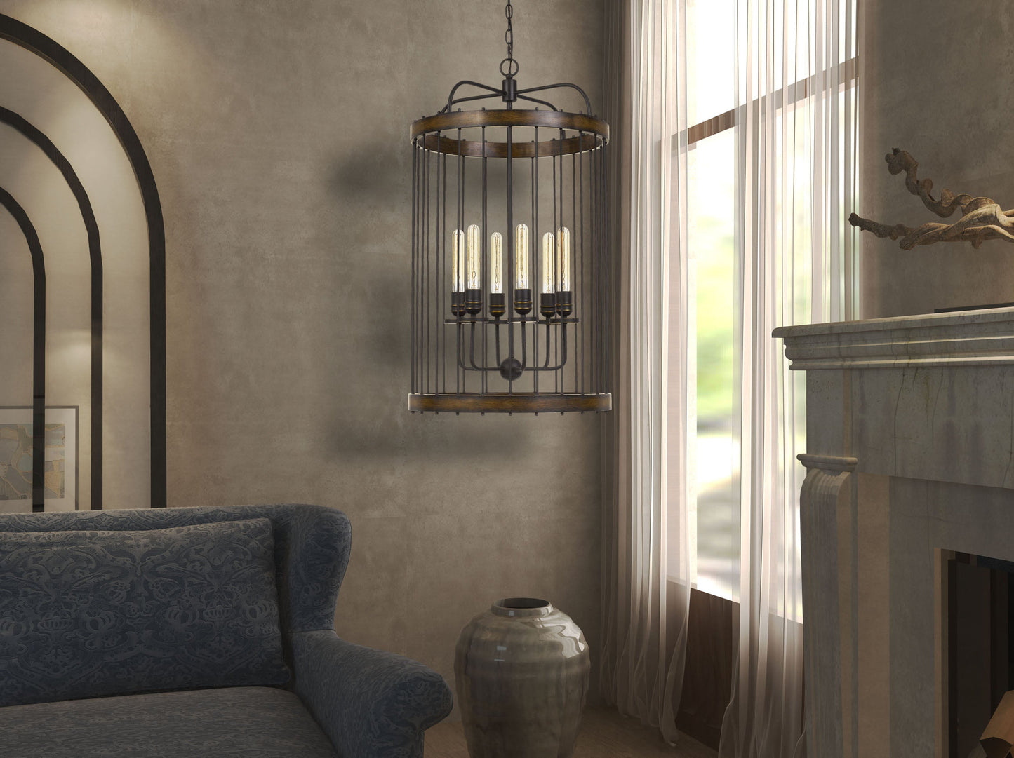36" Cantania Metal Fixture in Metal Finish