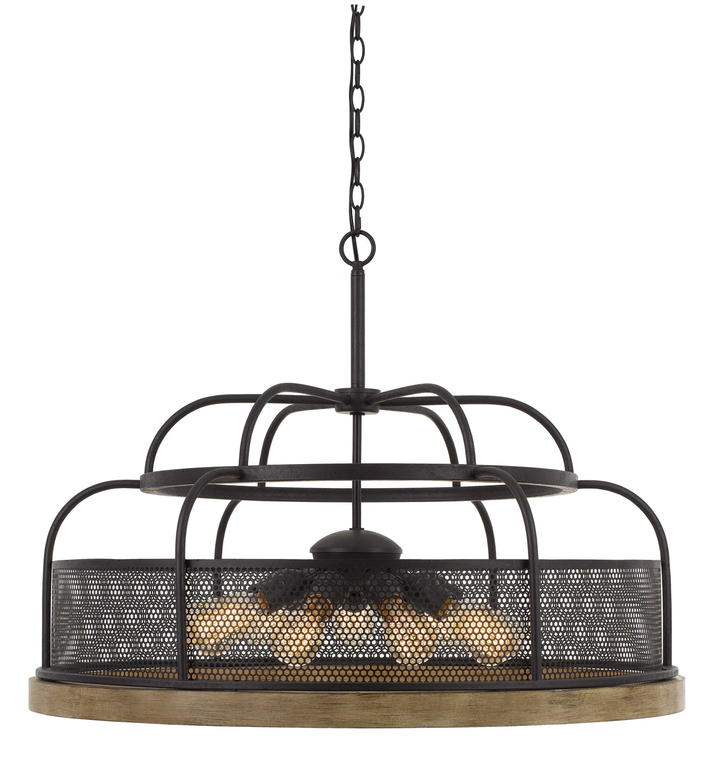 Akaki 60W X 9 Metal/Pine Wood Chandelier (Edison Bulbs Not Included)