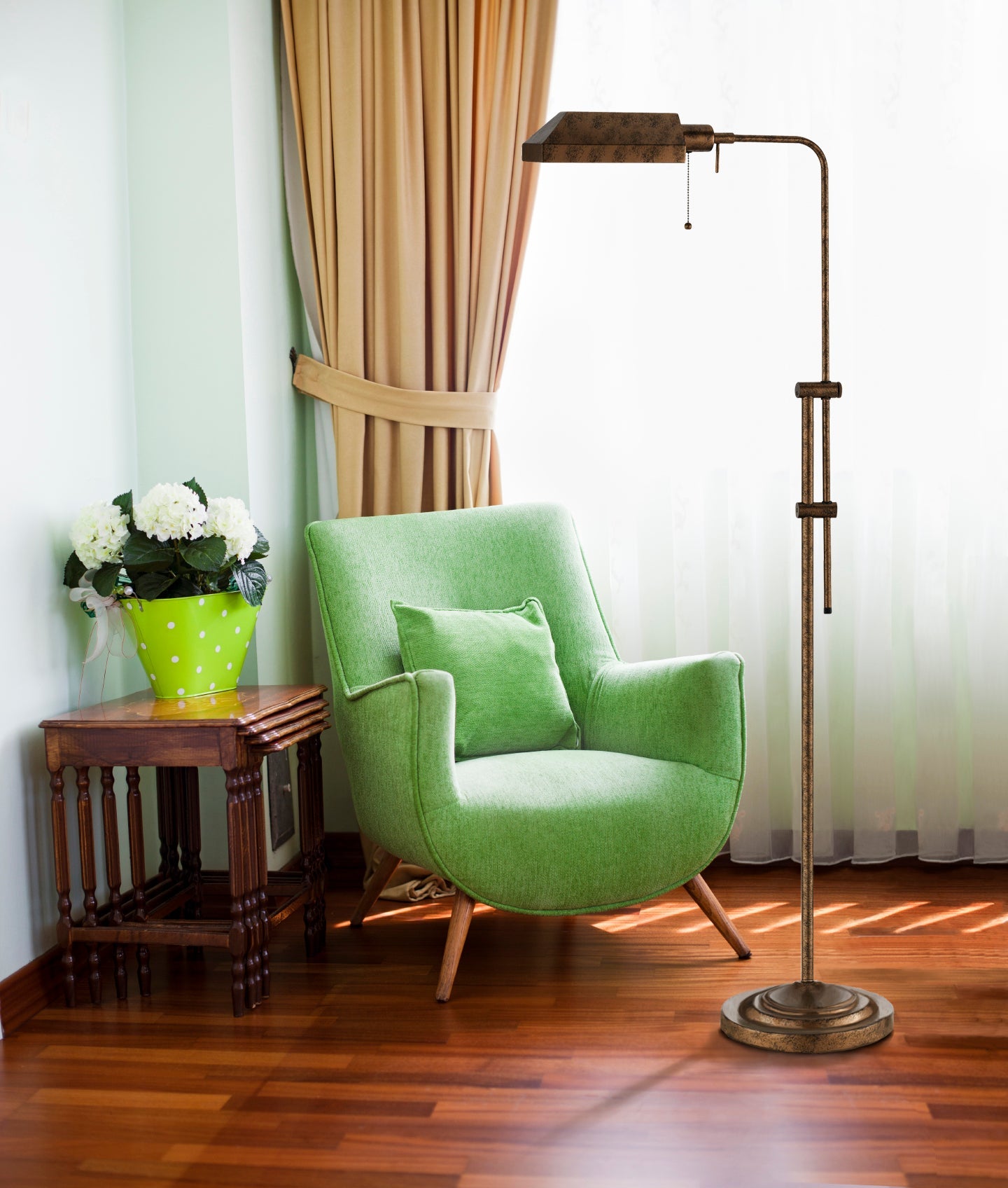 100W Pharmacy Floor Lamp W/Adjustable Pole