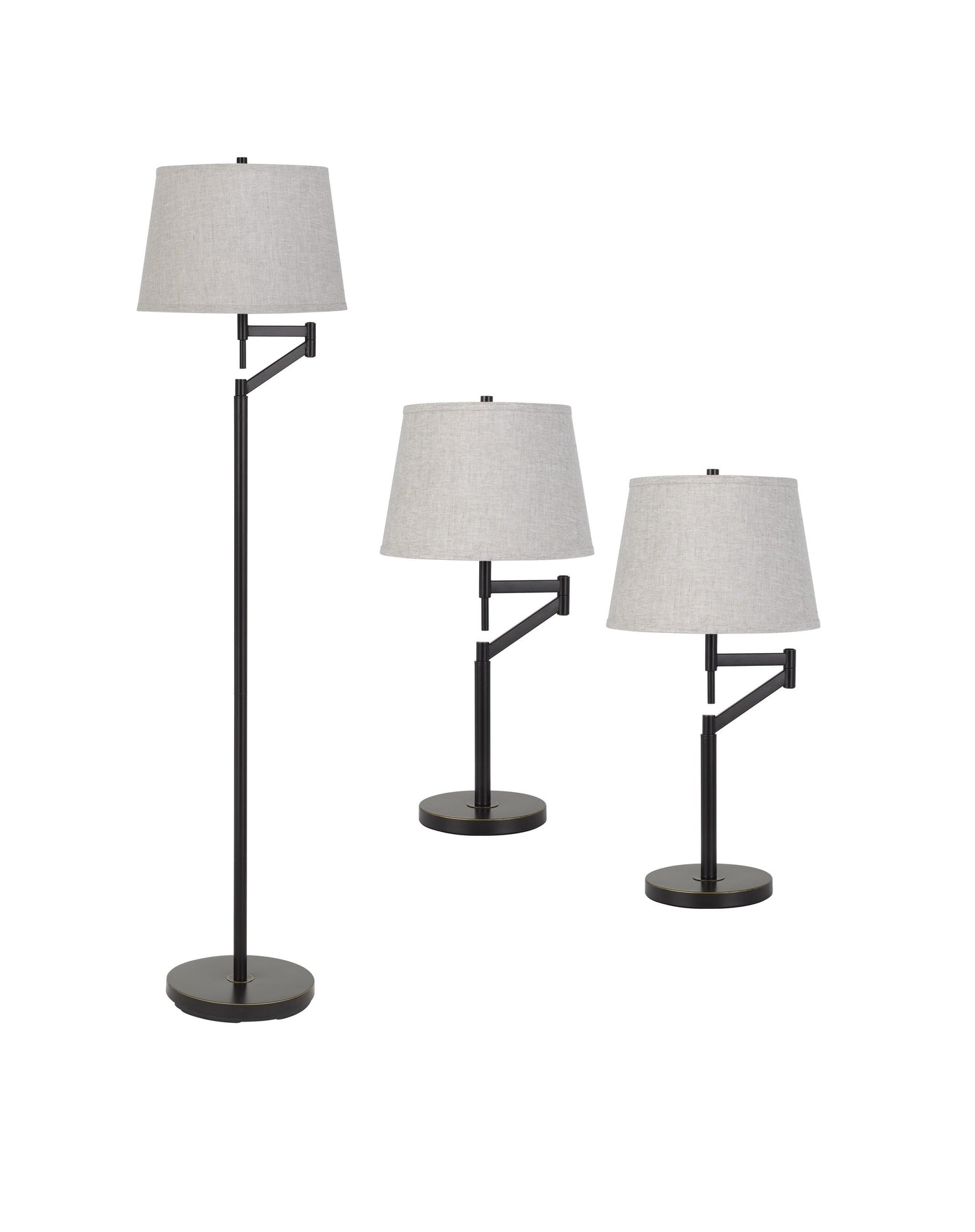 3 Pcs Package, 2 X Swing Arm Table Lamp And 1X Swing Arm Floor Lamp All In One Box