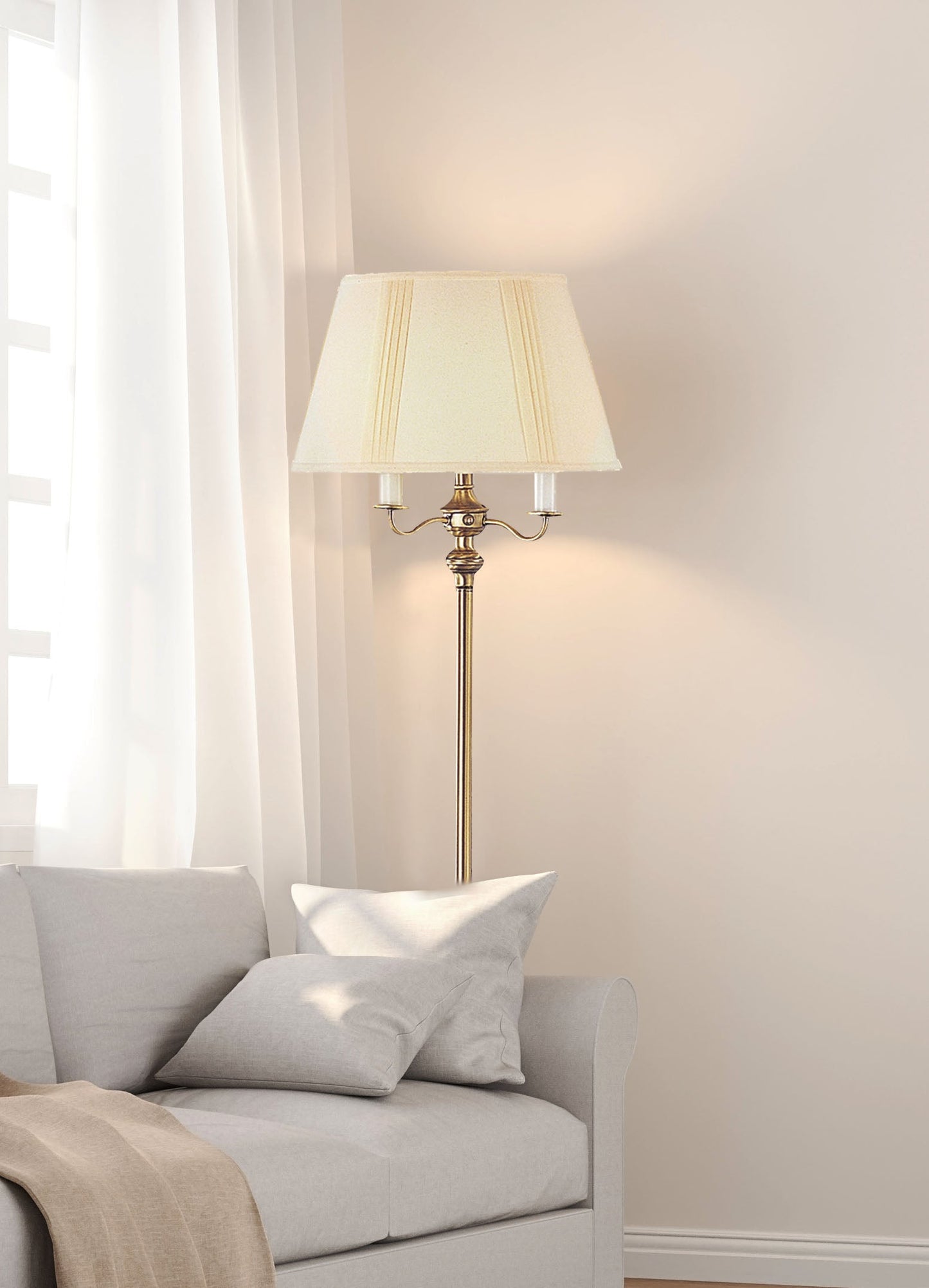 150W 6 Way Floor Lamp W/10 Lbs. Weighted Base