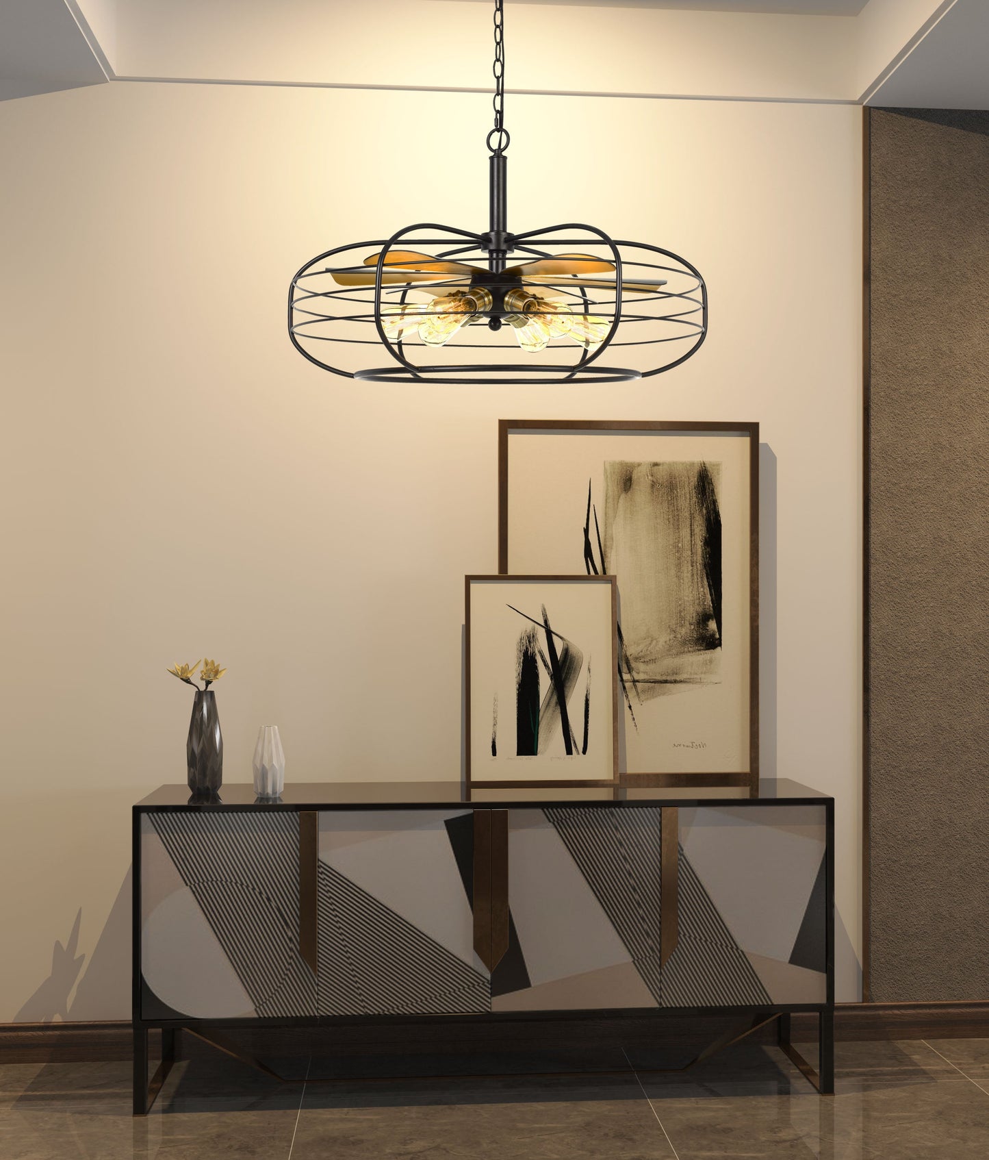 Margo 60W X 6 Metal Chandelier (Edison Bulbs Not Included)