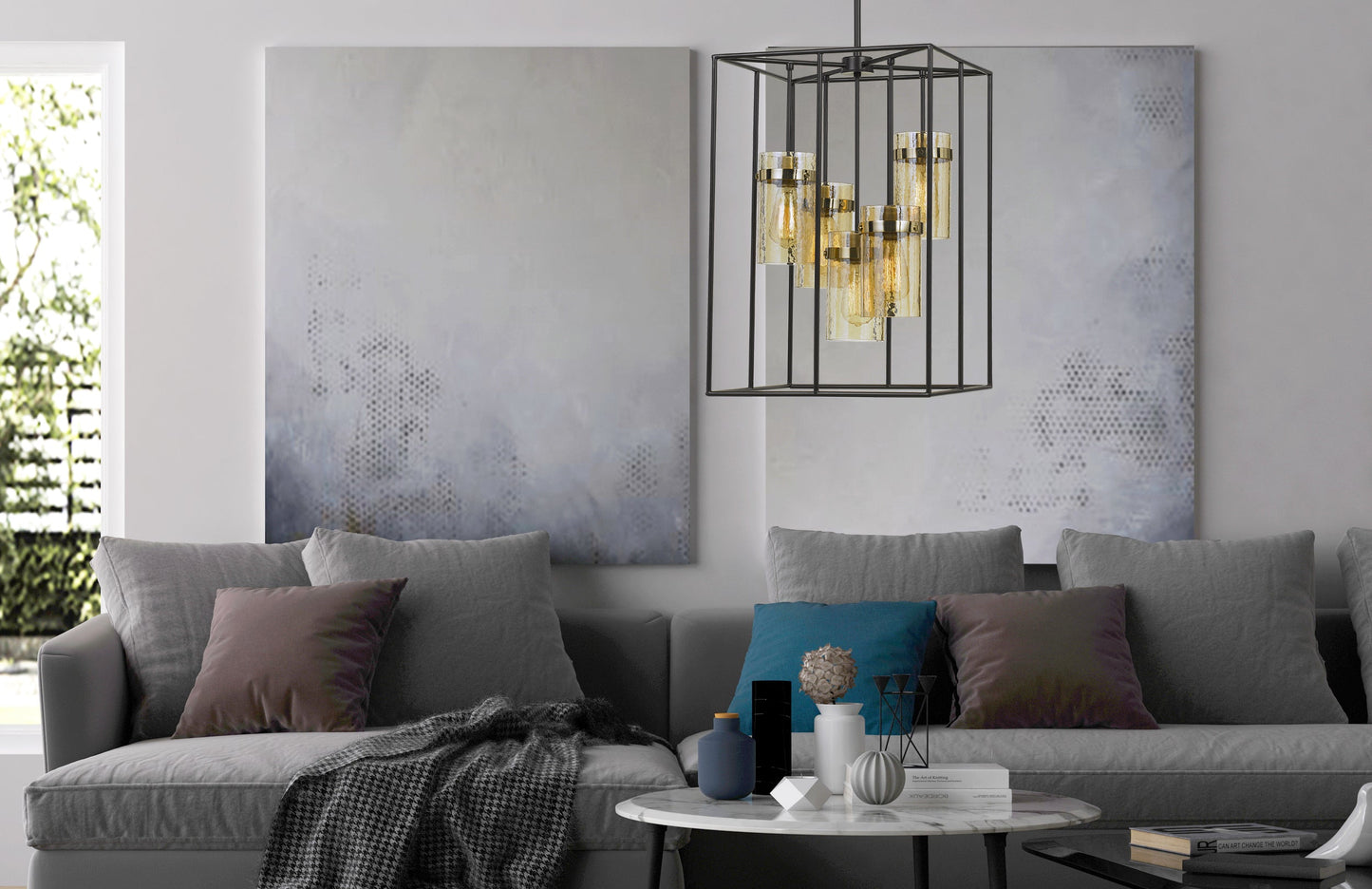 60W X 5 Cremona Glass Pendant Fixture