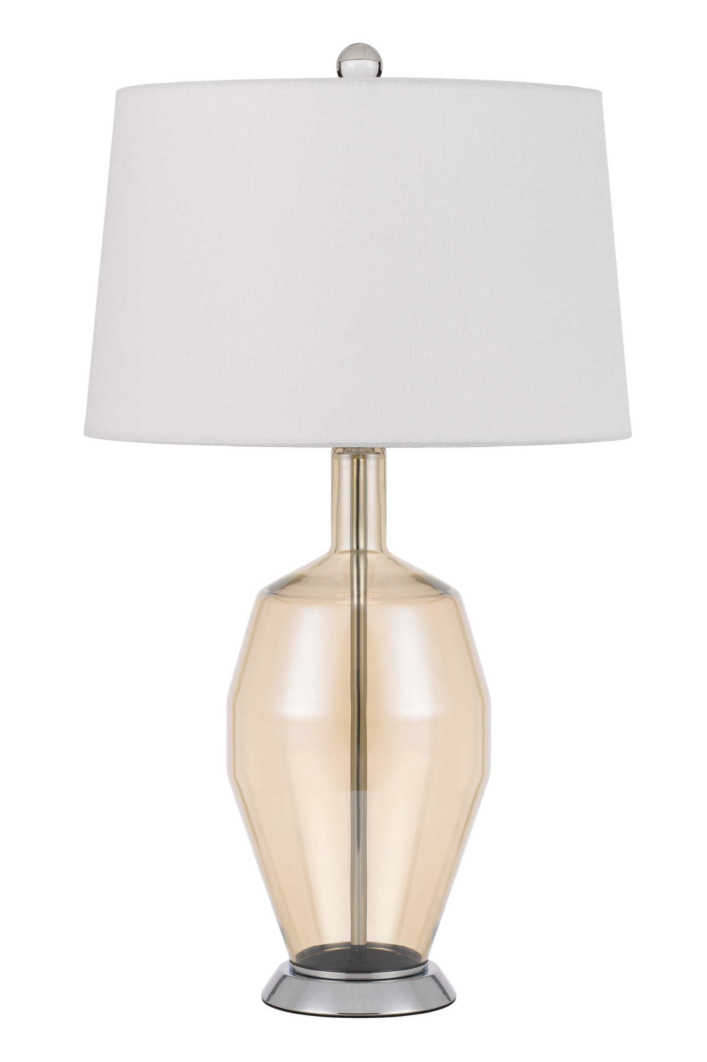 Carpiano Glass Table Lamp With Hardback Taper Drum Shade