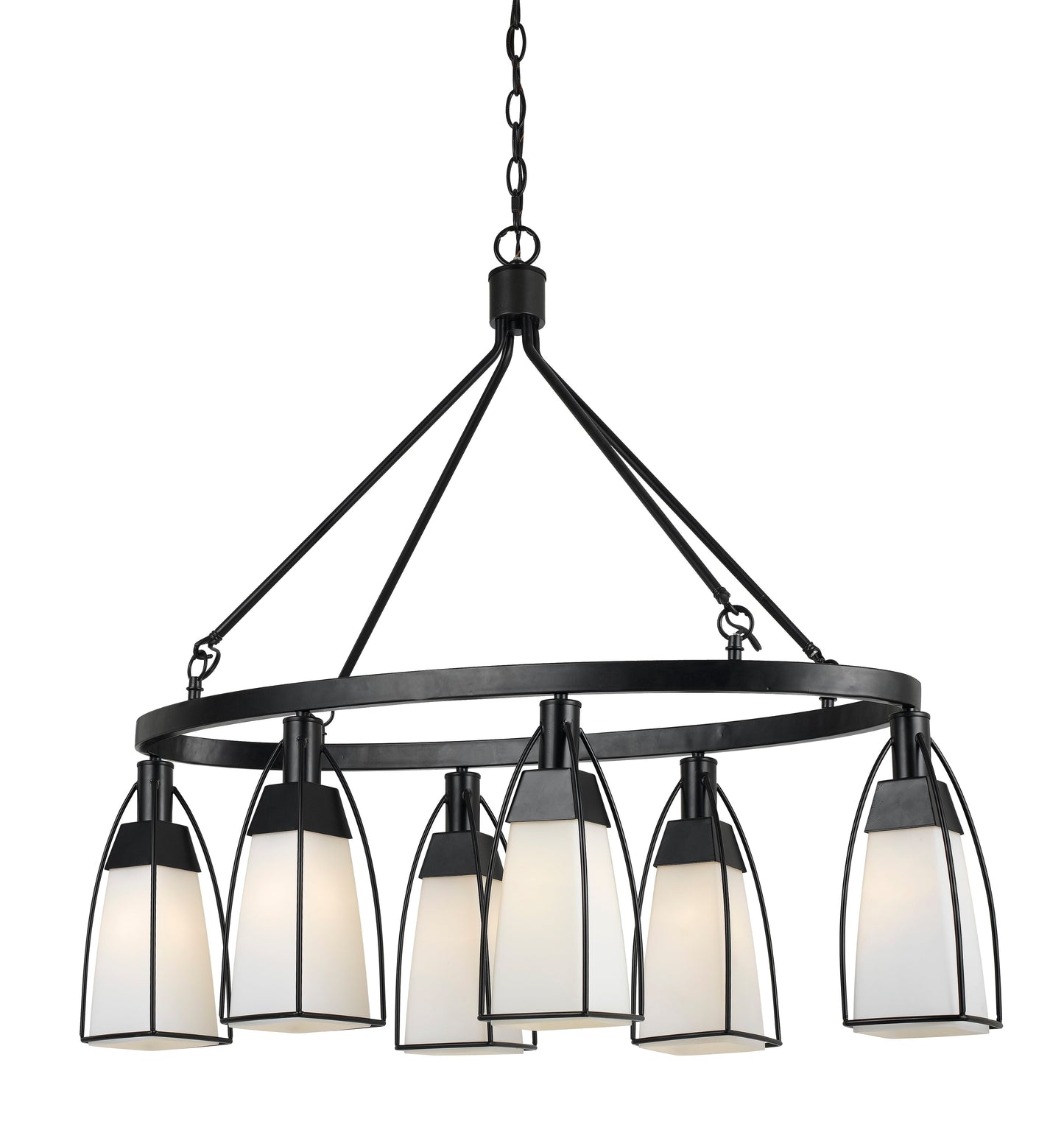 60W X 6 Channing Metal/Glass Chandelier