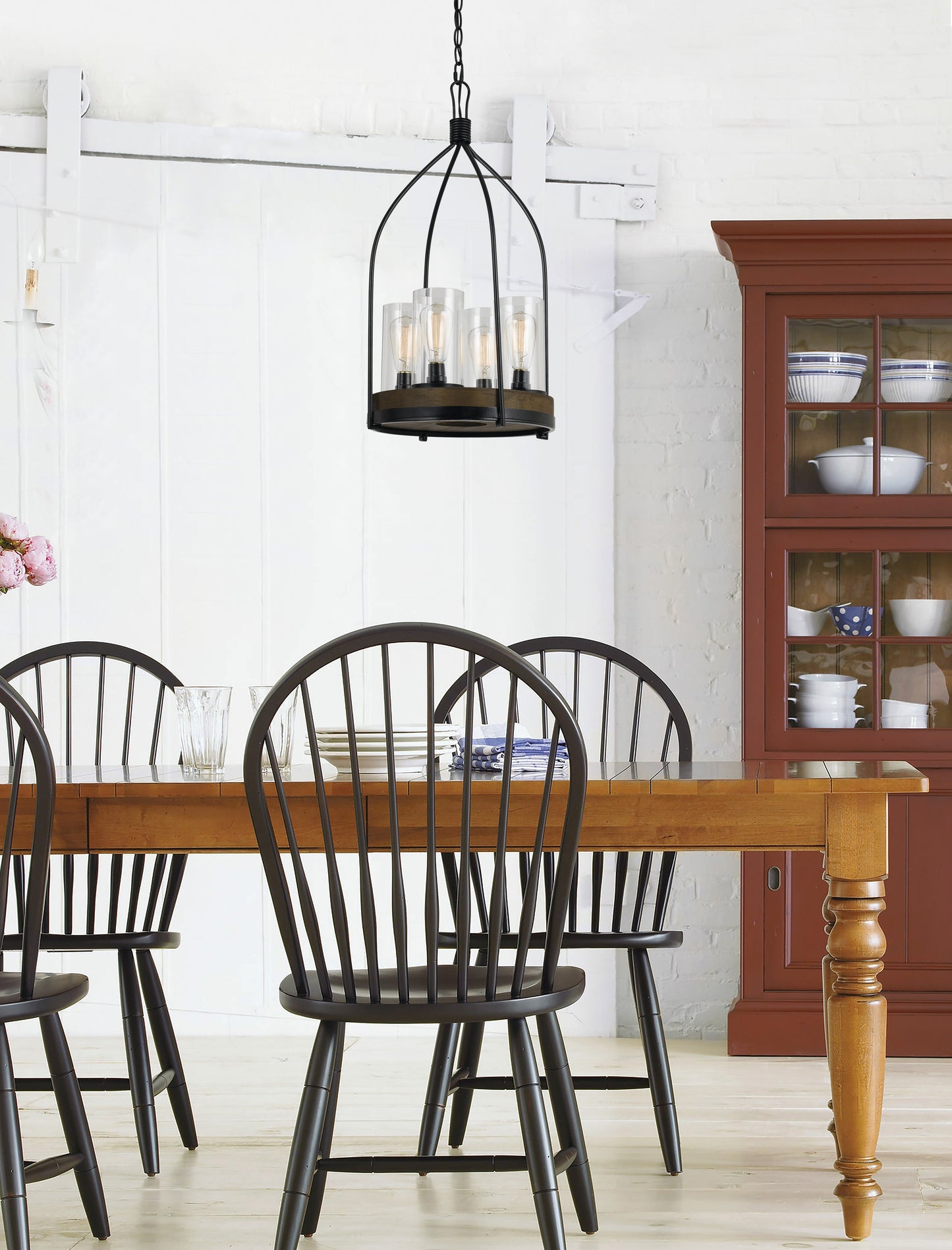 60W X 4 CHARDON METAL/WOOD FIXTURE