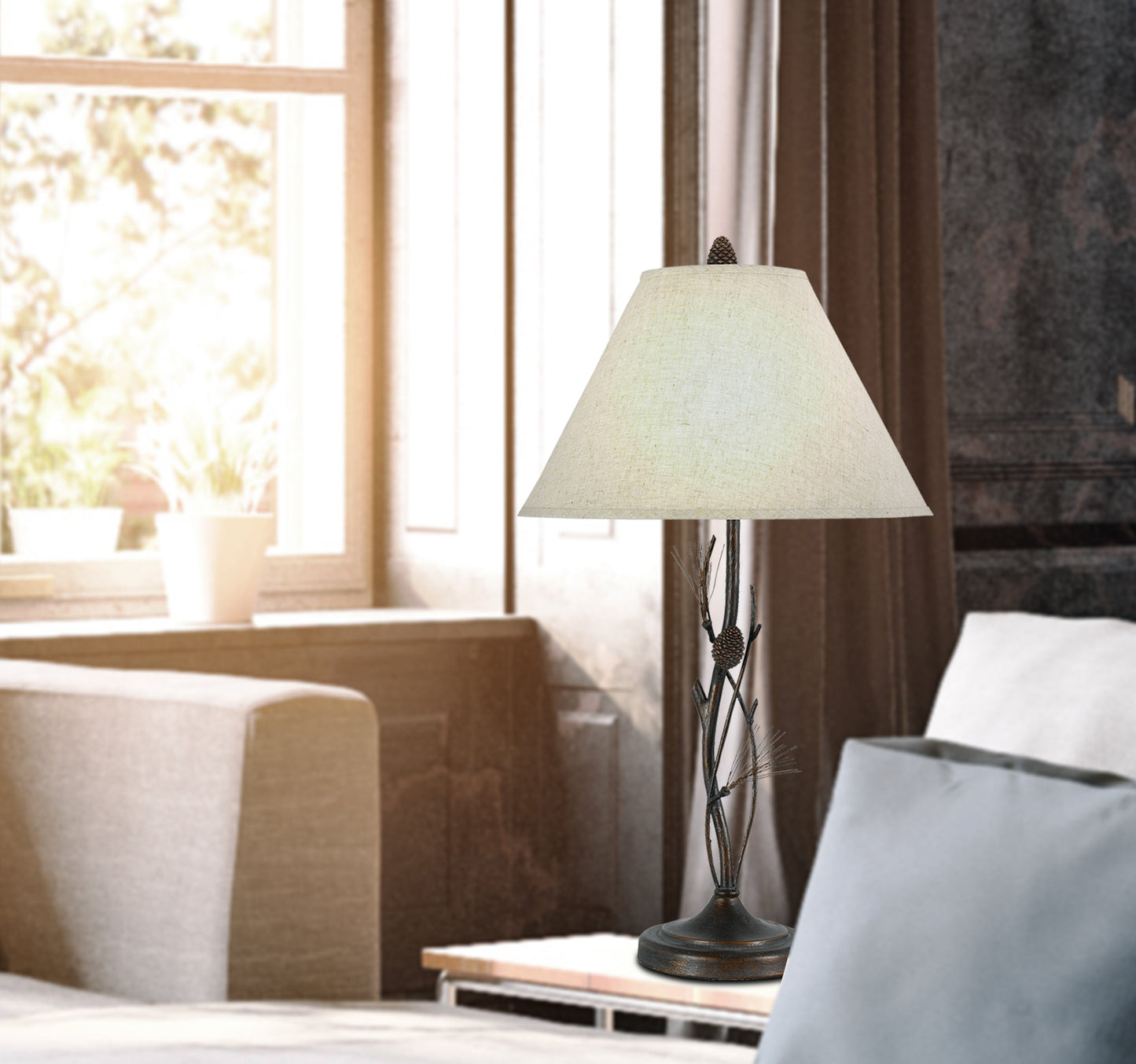 150W 3 Way Pine Twig Wrought Iron Table Lamp