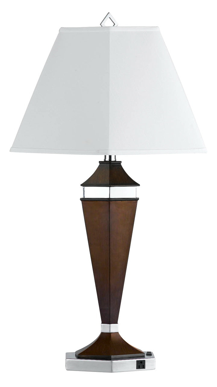 Metal Table Lamp With Rocker Switch And Power Outlet
