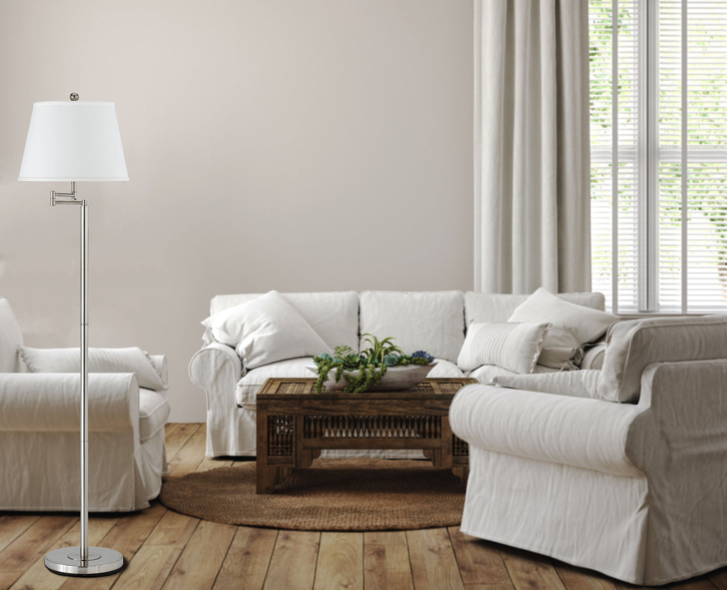 150W 3Wy Andros Metal Swing Arm Floor Lamp