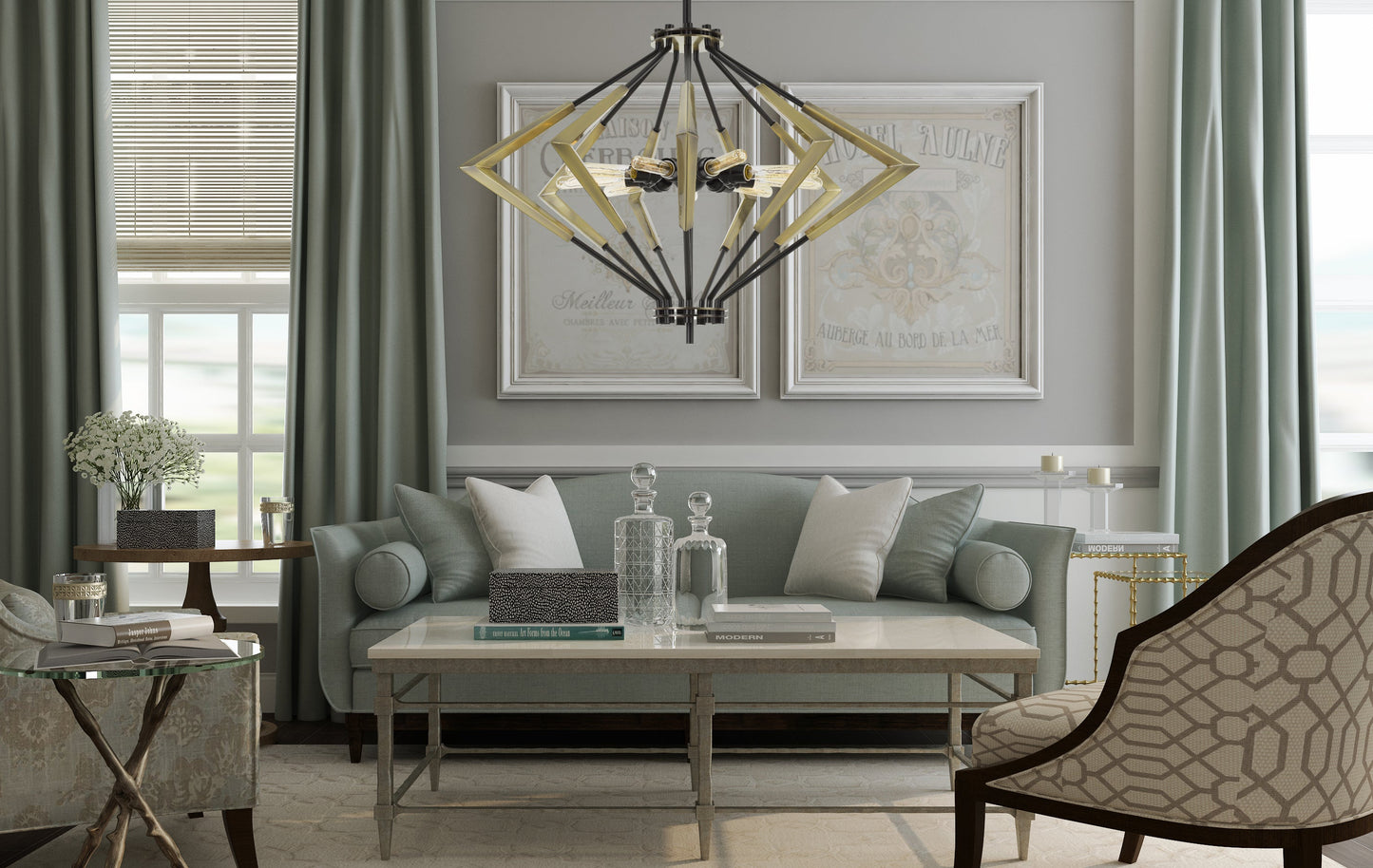 Malounta 60W X 9 Metal Chandelier (Edison Bulbs Not Included)