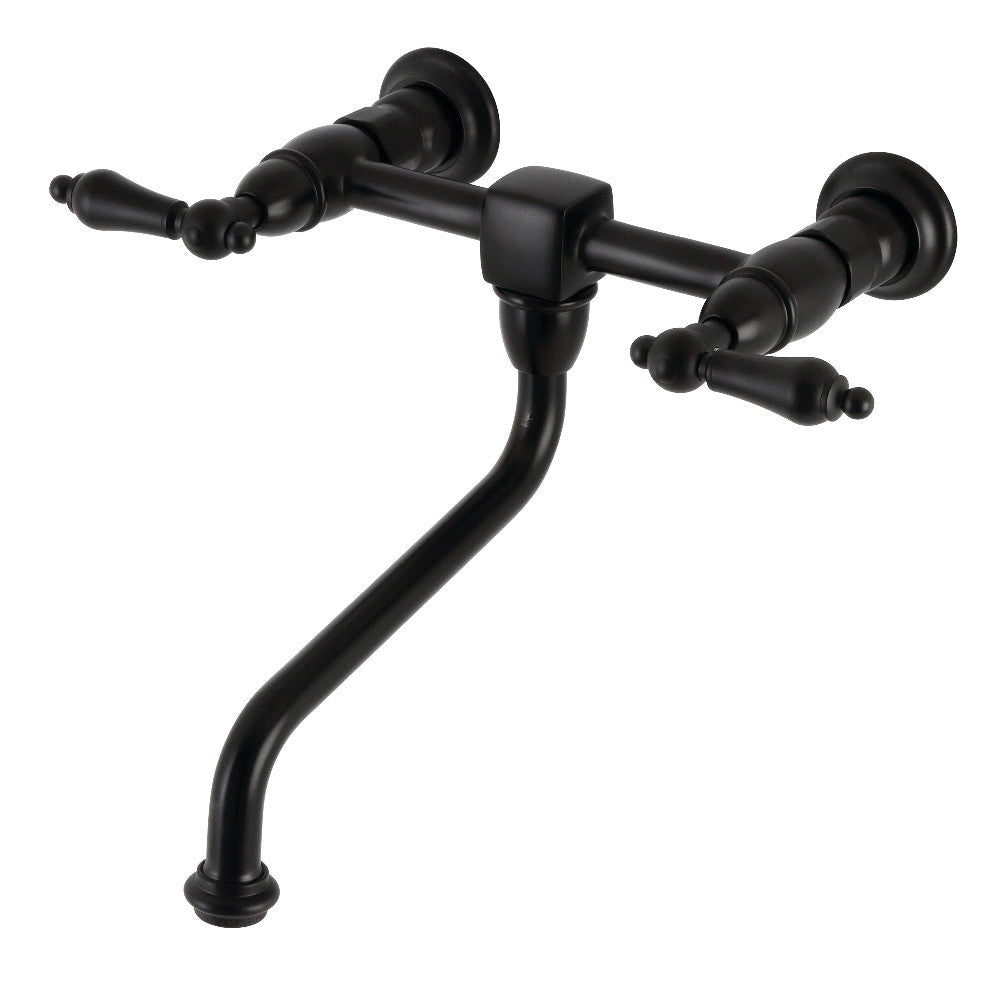 Heritage Wall-Mount Bathroom Faucet in Matte Black