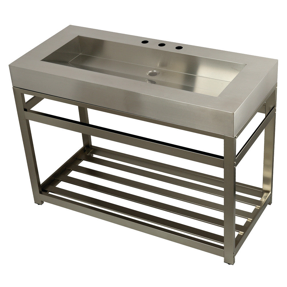Kingston Commercial 49 Inch Console Sink in Brushed Nickel