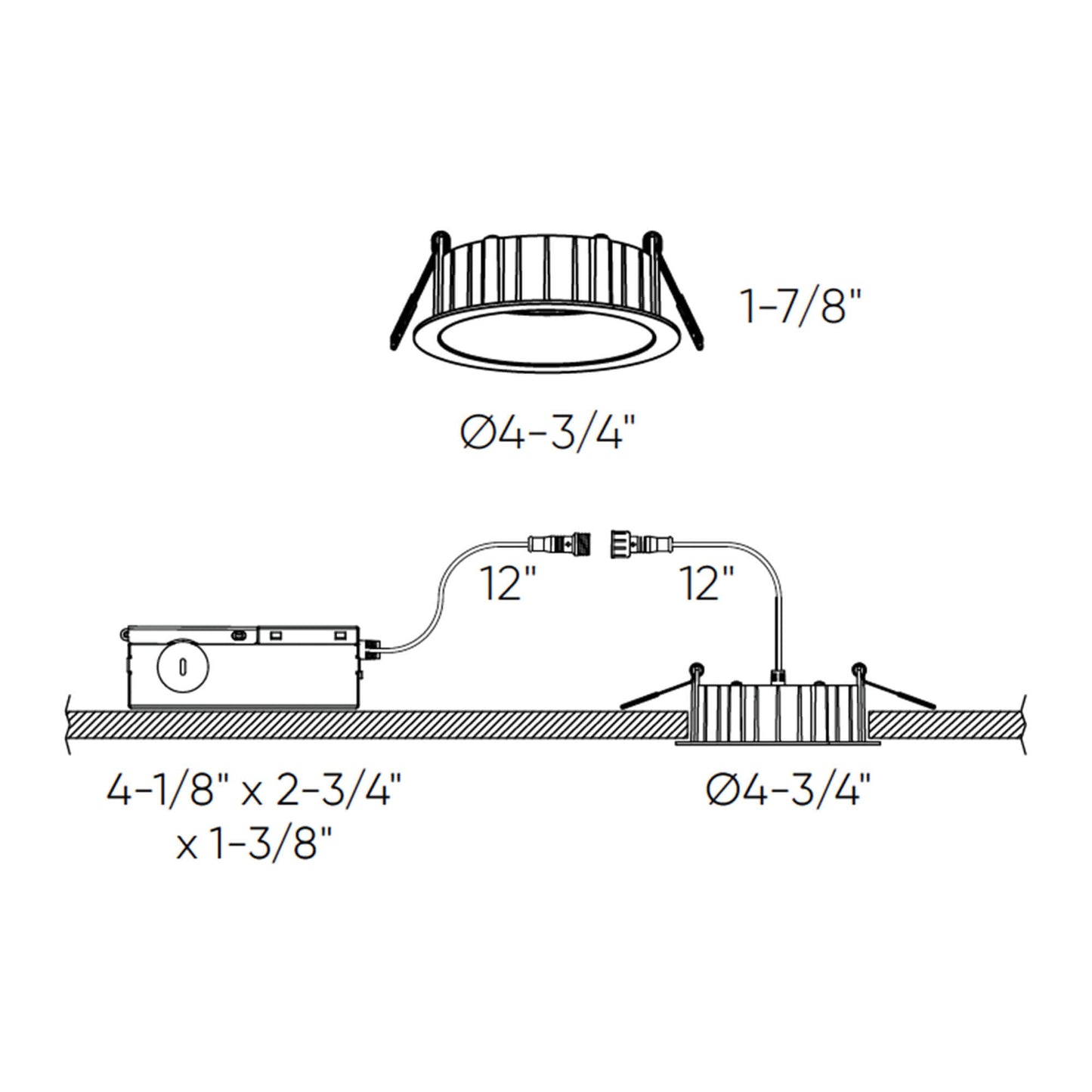 4'' 5CCT 1" deep regressed panel 0-10V dimming (120-277-347V)