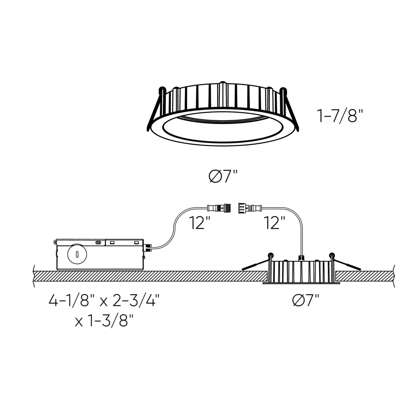 6'' 5CCT 1" deep regressed panel 0-10V dimming (120-277-347V)