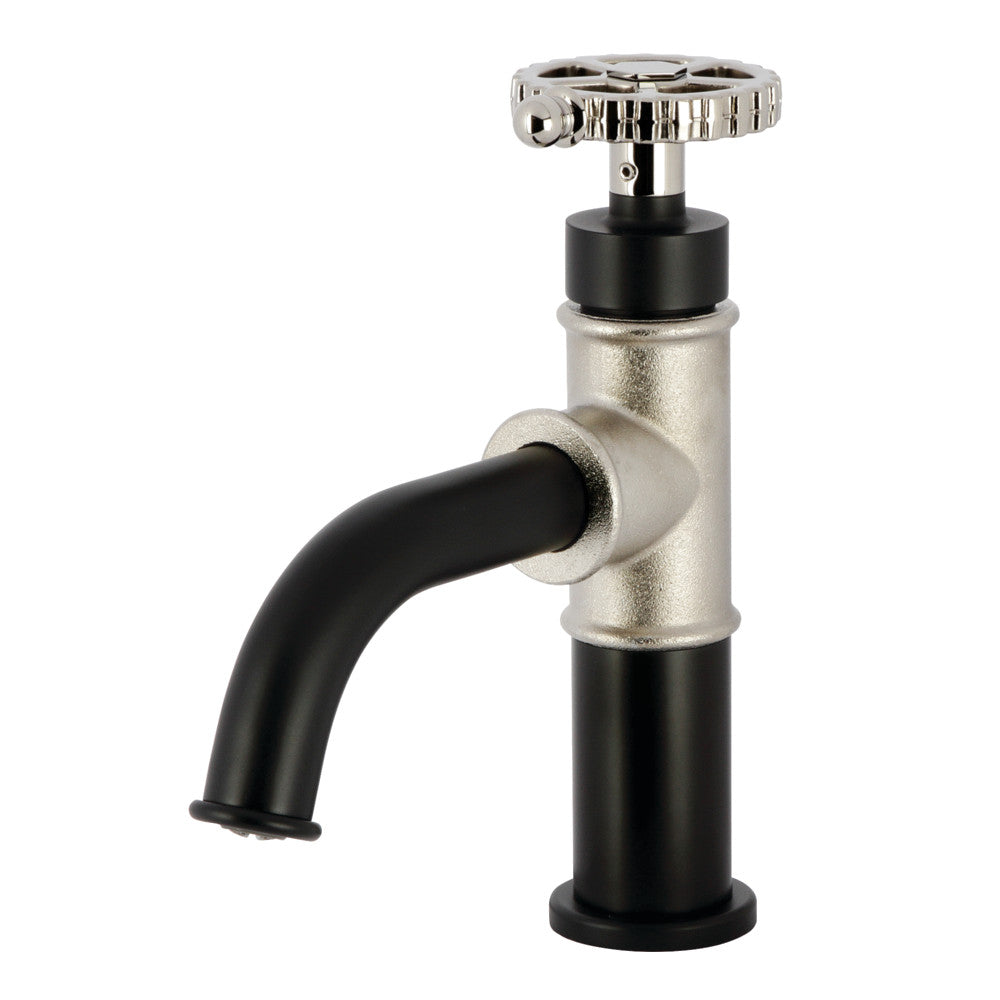 Fuller Single-Hole Bathroom Faucet in Matte Black/Polished Nickel