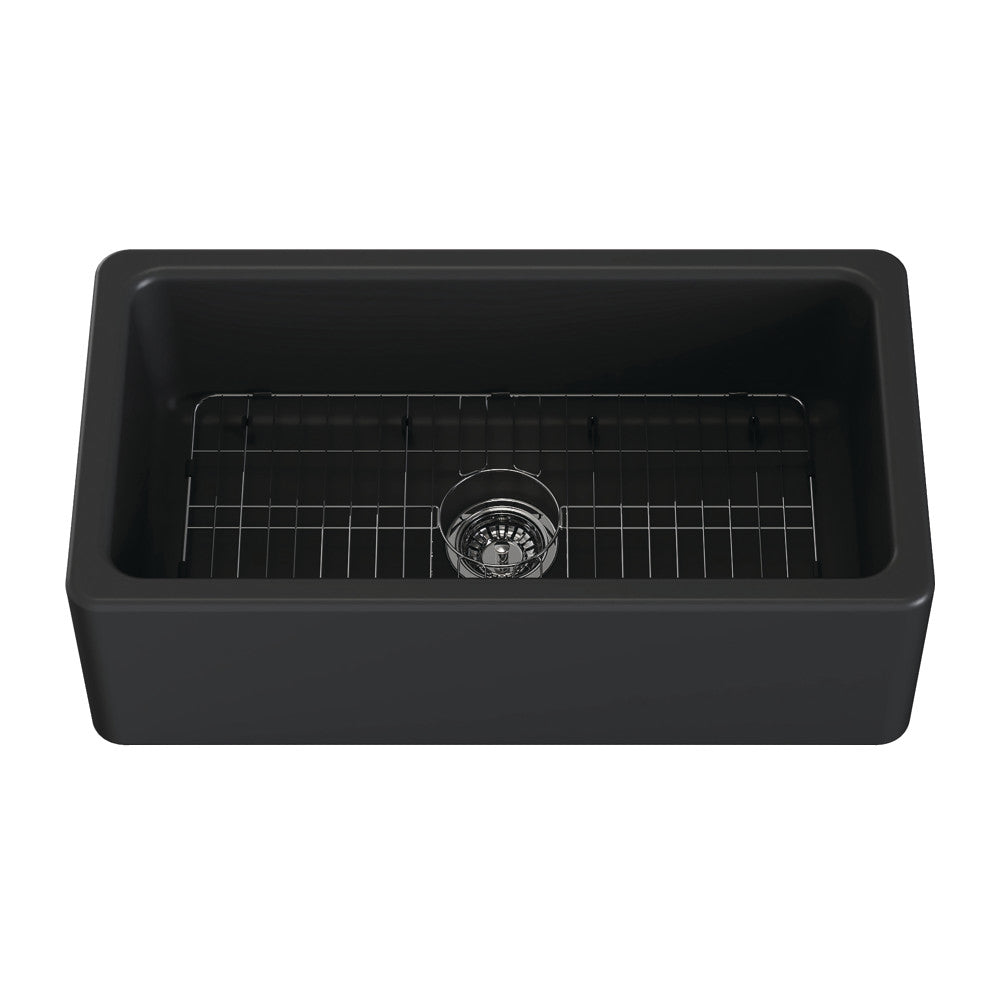 Kaolin 33.13 Inch Farmhouse Kitchen Sink in Black