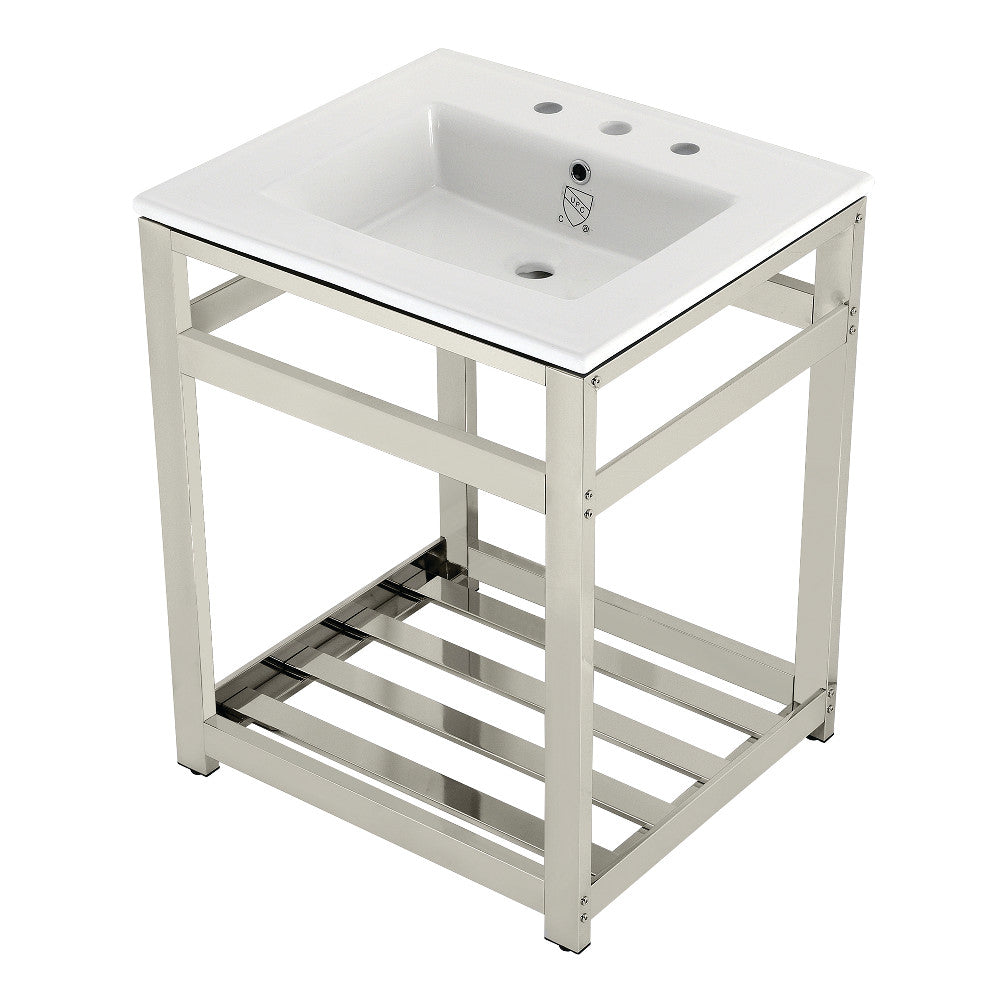 Quadras 25.19 Inch Console Sink in White