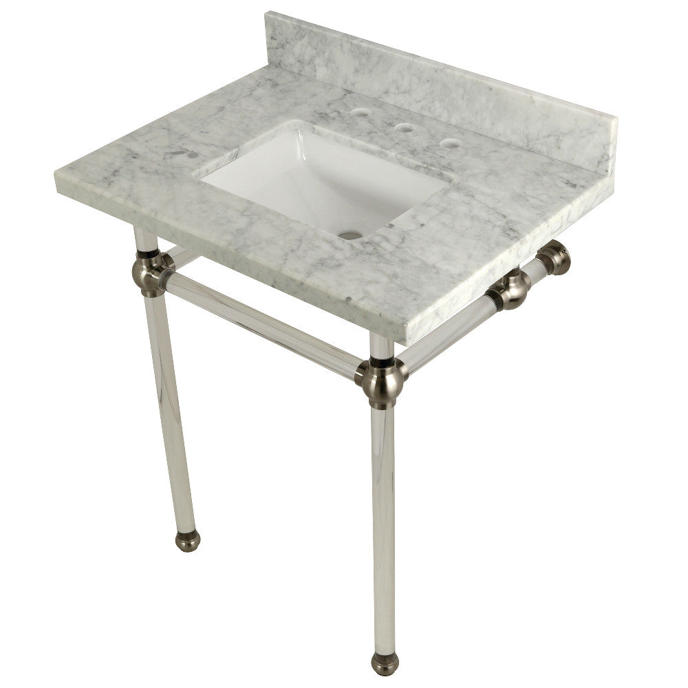 Templeton 30 Inch Console Sink in Carrara Marble