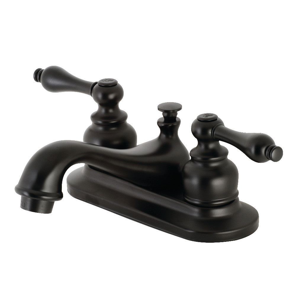 Restoration 4 Inch Centerset Bathroom Faucet in Matte Black