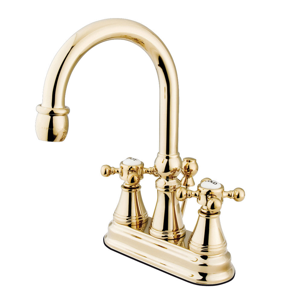 Vintage 4 Inch Centerset Bathroom Faucet in Polished Brass