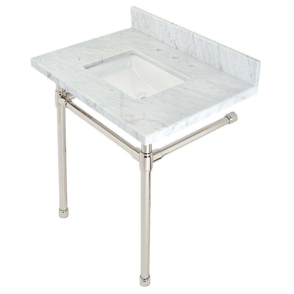 Dreyfuss 30 Inch Console Sink in Carrara Marble