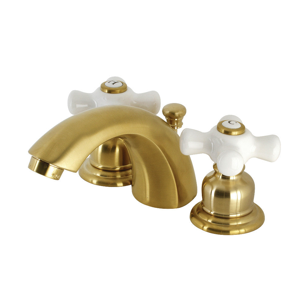 Victorian Mini-Widespread Bathroom Faucet in Brushed Brass