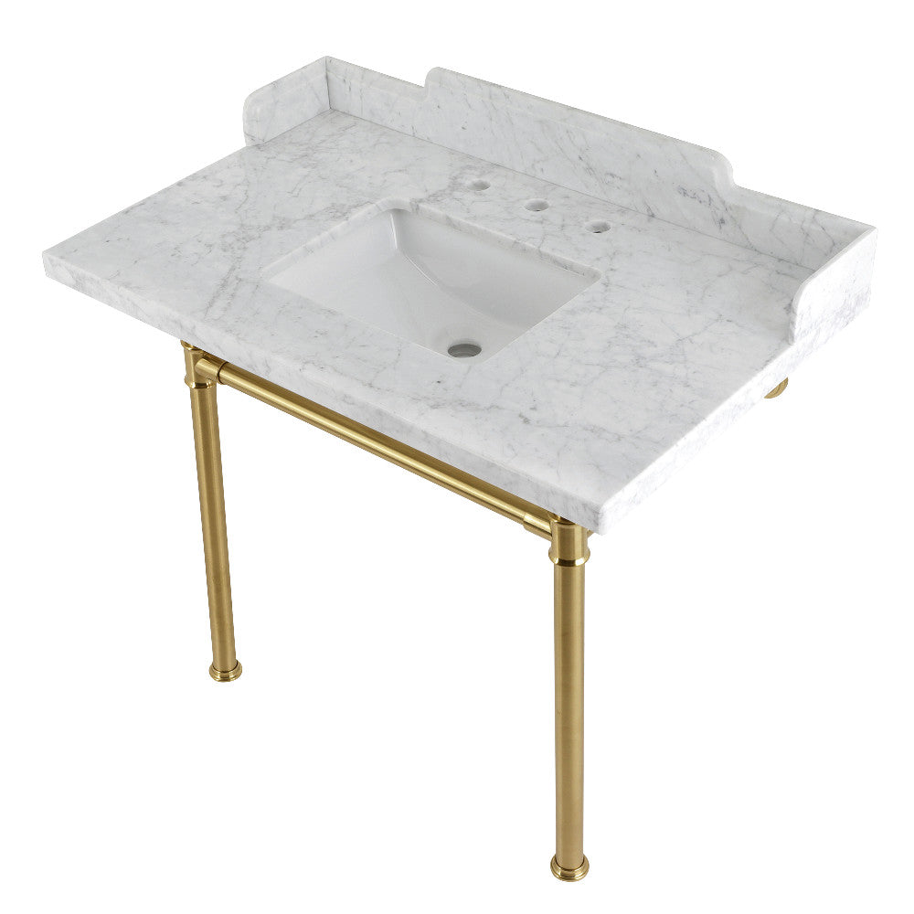 Wesselman 36 Inch Console Sink in Carrara Marble