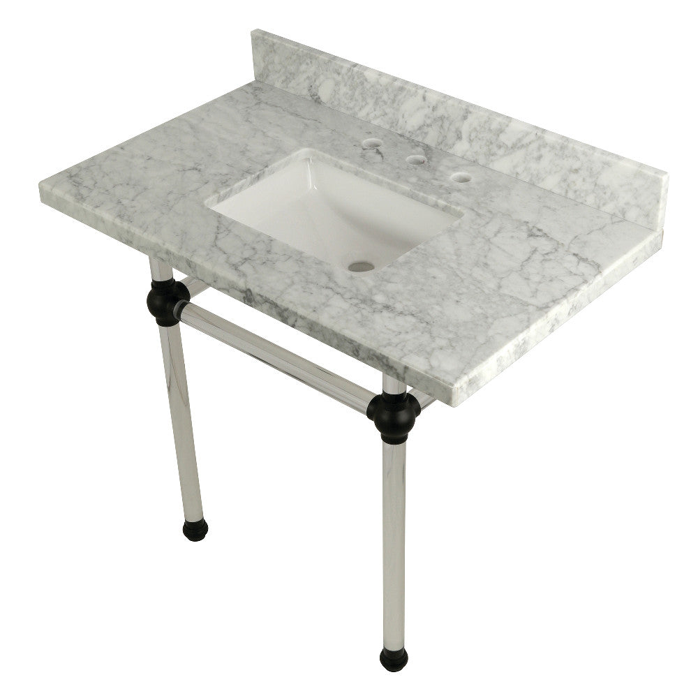Templeton 36 Inch Console Sink in Carrara Marble