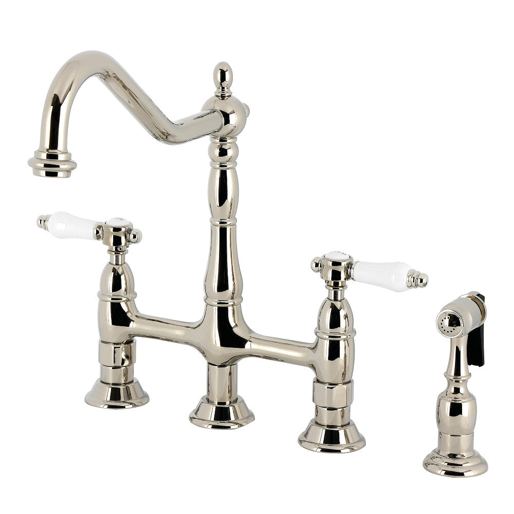 Bel-Air Bridge Kitchen Faucet in Polished Nickel