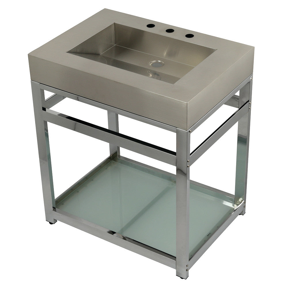 Kingston Commercial 31 Inch Console Sink in Brushed Chrome