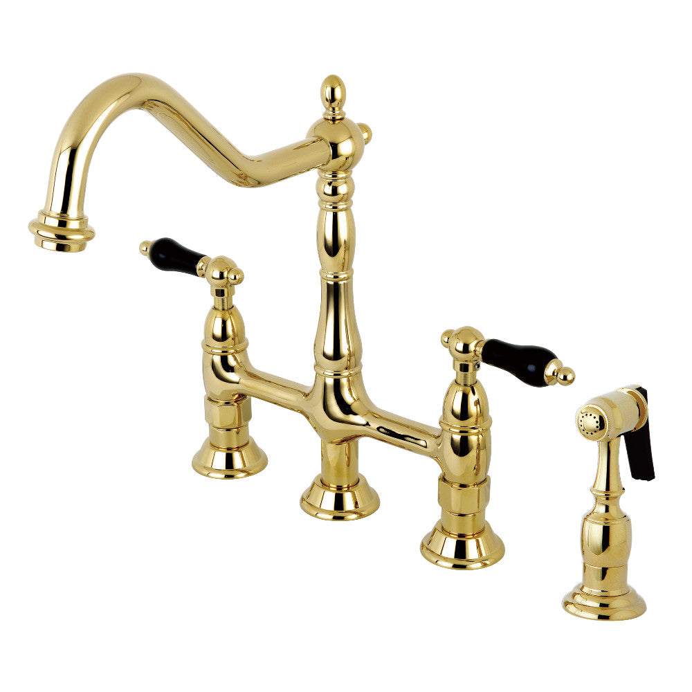Duchess Bridge Kitchen Faucet in Polished Brass