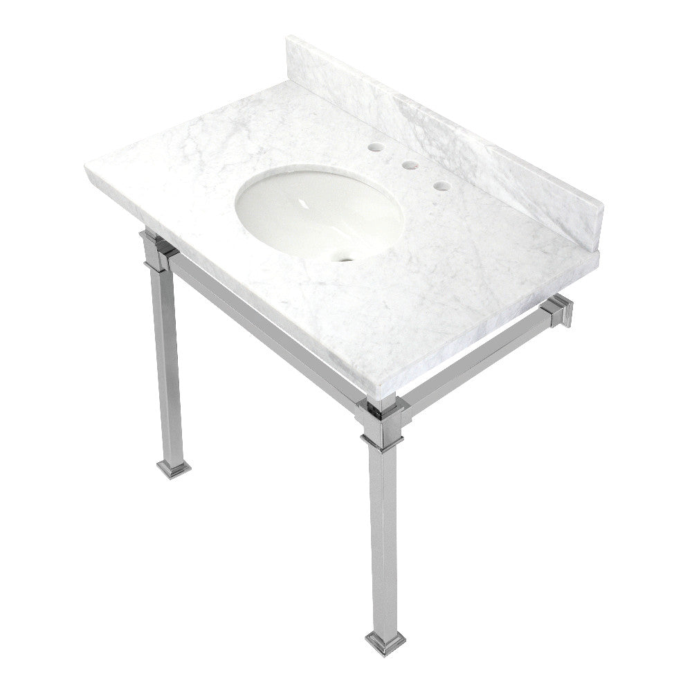 Monarch 36 Inch Console Sink in Carrara Marble